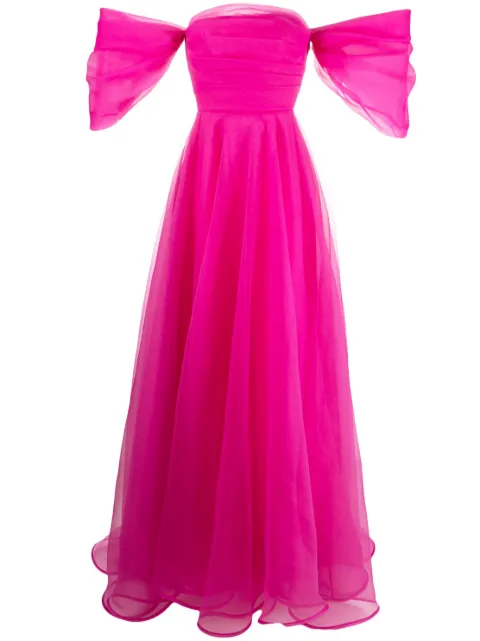 Ana Radu corset-style organza maxi dress Pink 35282