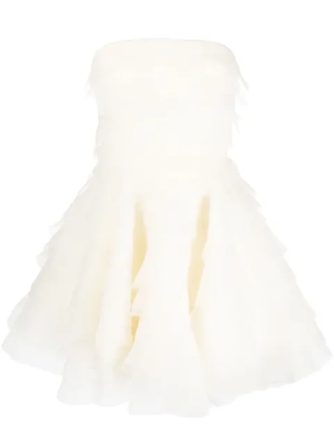 Ana Radu ruffled organza minidress Neutrals 35069