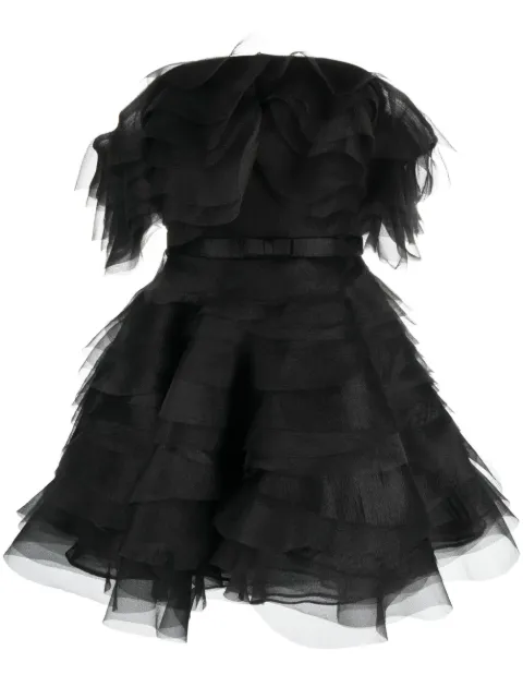 Ana Radu off-shoulder organza minidress Black 34968