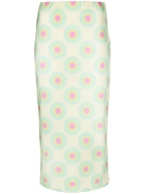 Sportmax graphic-print midi skirt Yellow 23277102386