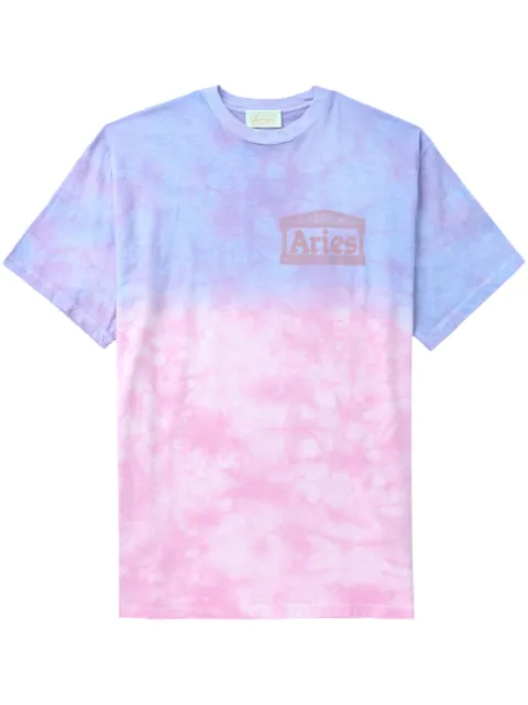 Aries logo-print tie-dye T-shirt Purple CTAR60006