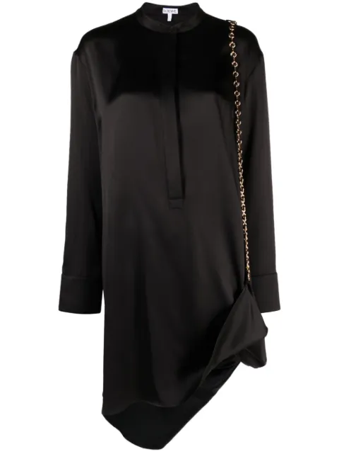 LOEWE Chain embellished silk shirtdress Black S540Y09XKL