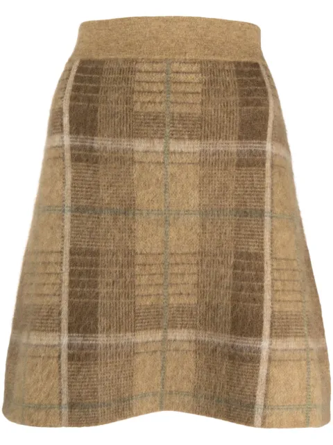 Polo Ralph Lauren checked intarsia-knit skirt Neutrals 211910476001