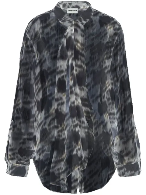 Giorgio Armani abstract-print silk shirt White 3WHCC074T0480