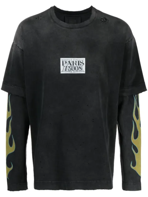 Givenchy logo-print double-layer T-shirt Black BM71JW3YGE