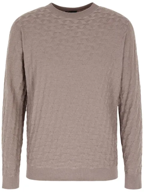 Giorgio Armani crew-neck geometric jumper Neutrals 6RSMB8SMB7Z