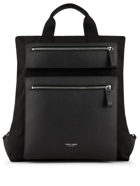 Giorgio Armani logo-stamp backpack Black Y2N134Y752E