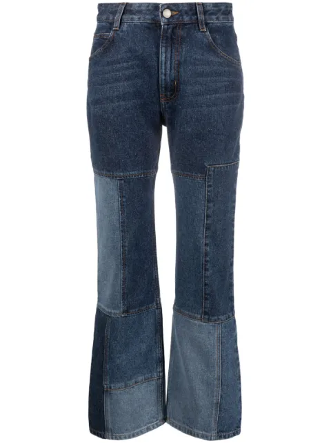 Chloé patchwork cropped flared jeans Blue CHC23ADP11157