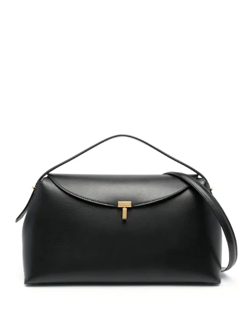 TOTEME T-Lock leather top handle bag Black 234WLGBG417LE0025