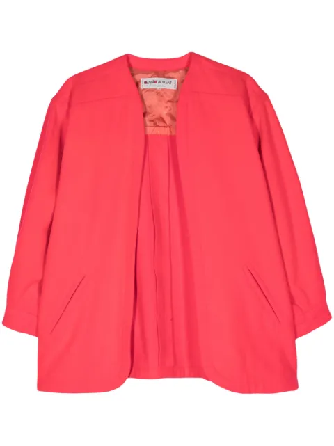 Saint Laurent Pre-Owned 1980's open-front cotton jacket Red SAI850A