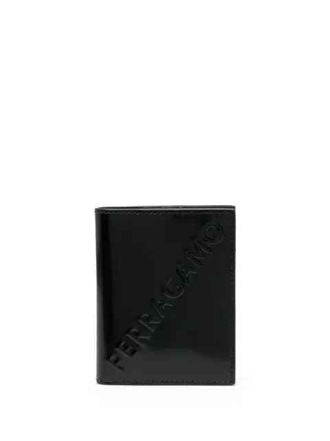 Ferragamo logo-debossed bi-fold leather wallet Black 764224