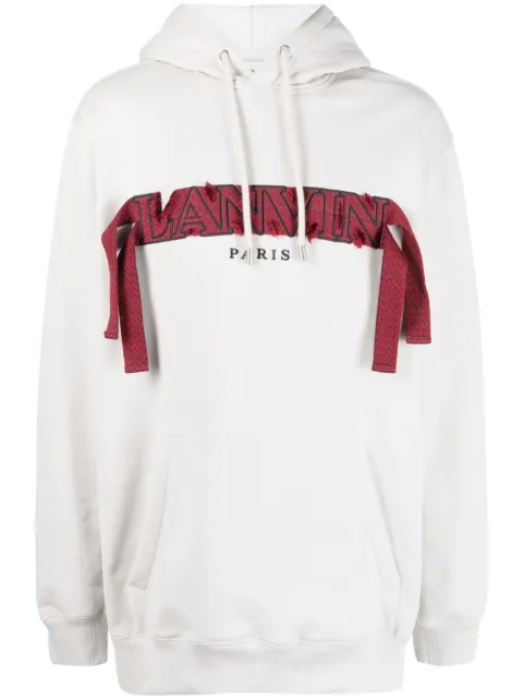 Lanvin oversized logo-appliqué hoodie Grey RMHO0009J199A23