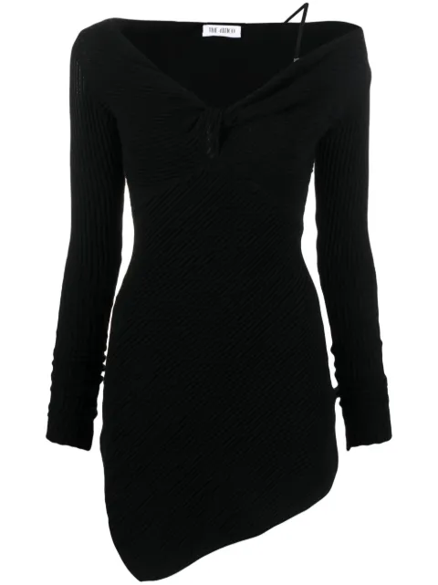The Attico Desai asymmetric ribbed-knit minidress Black 236WCA237KV001