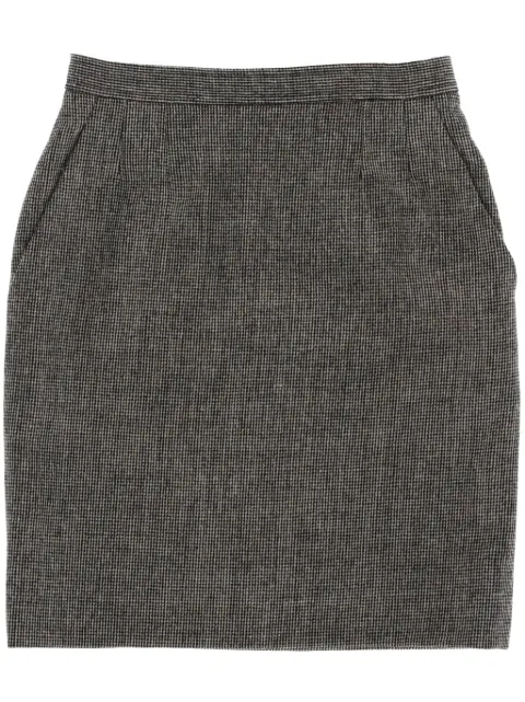 Saint Laurent Pre-Owned 1980s wool pencil skirt Black SAI250A