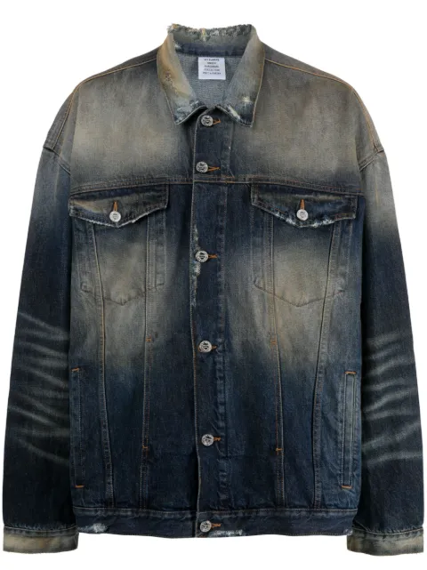 VETEMENTS distressed-effect stonewashed denim jacket Blue UE63JA201A