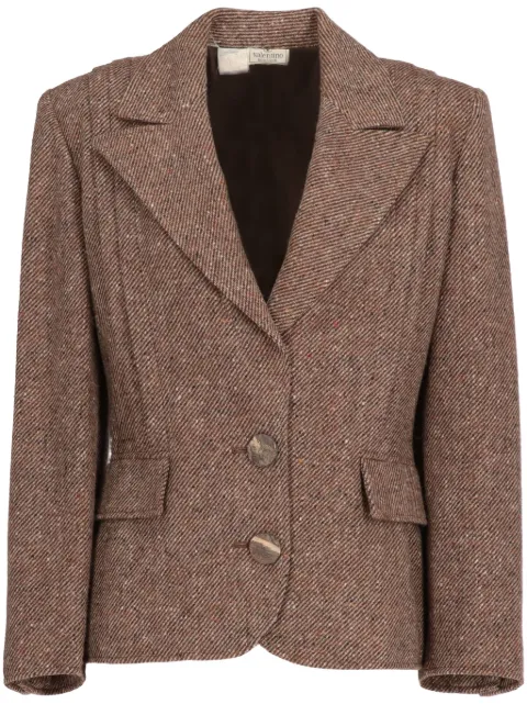 Valentino Garavani Pre-Owned 1980 herringbone wool jacket Brown VAL450DR