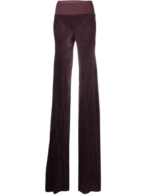 Rick Owens hammered-velvet trousers Purple RP02C1301V