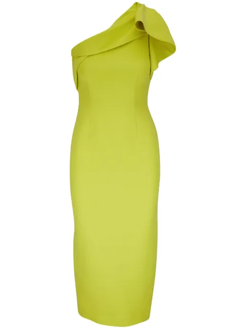 Roland Mouret one-shoulder midi dress Yellow RMPF23152MAY