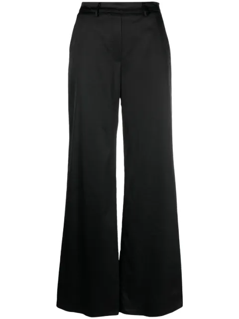 Forte Forte mid-rise satin flared trousers Black 10638