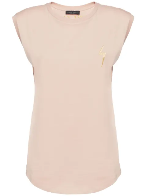 Giuseppe Zanotti Ursella logo-embroidered sleeveless cotton tank top Pink IRD2005K03