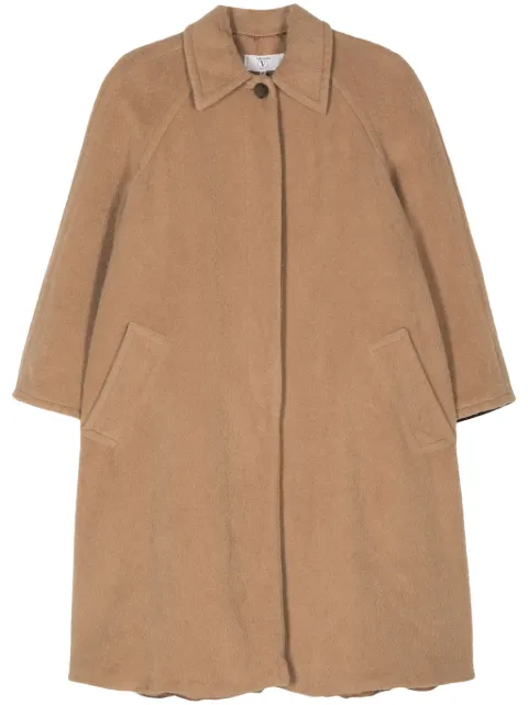 Valentino Garavani Pre-Owned 1980 brushed midi coat Brown VAL600SW