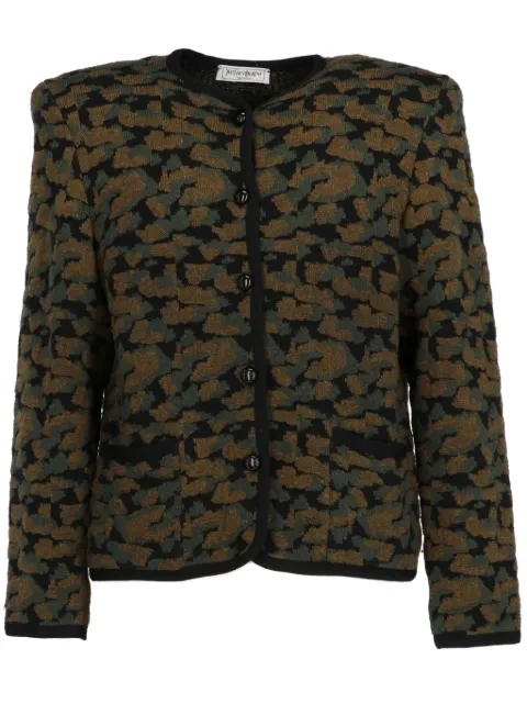 Saint Laurent Pre-Owned 1980s jacquard wool jacket Brown YSA450FU