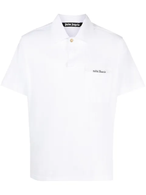 Palm Angels Sartorial Tape cotton polo shirt White PMGB015E23JER0010103