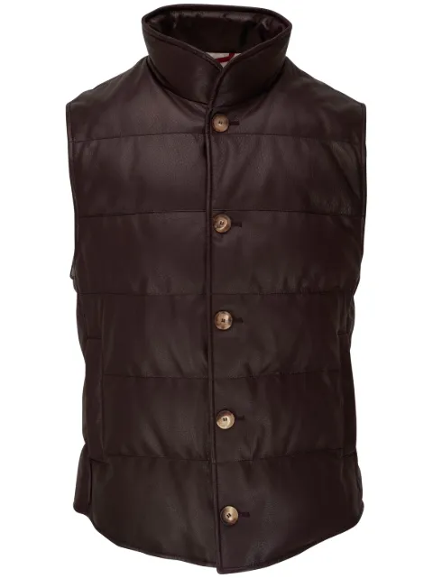 Brunello Cucinelli button-up down vest Brown MPMUP1840CGT45