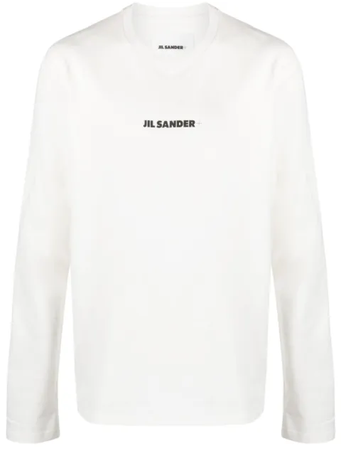 Jil Sander logo-print long-sleeves cotton T-shirt White J47GC0116J20103