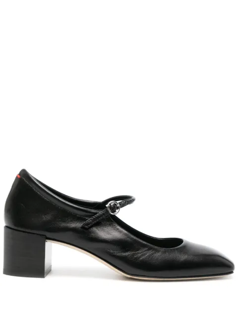 Aeyde Aline square-toe leather pumps Black A11PULINS45BL0122800007