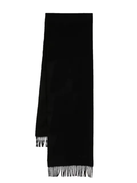 Mulberry embroidered-logo fringed scarf Black VS4318946A100