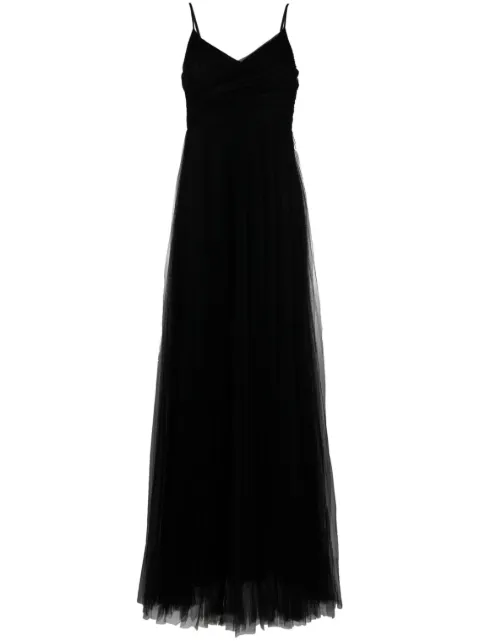 Fabiana Filippi pleated tulle maxi dress Black ABD213F1440000H722