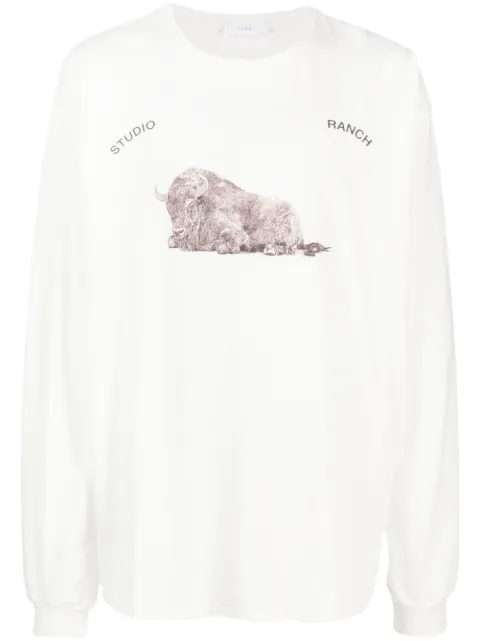 1989 STUDIO graphic-print cotton sweatshirt White D0609COM