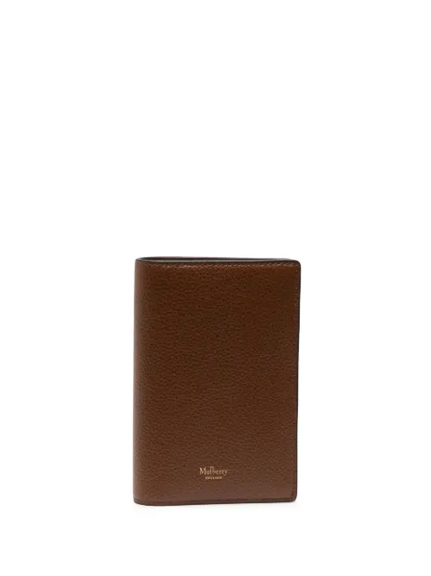 Mulberry logo-stamp leather passport case Brown RL7424552G110