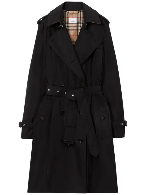 Burberry mid-length lightweight Kensington trench coat Black 8069666