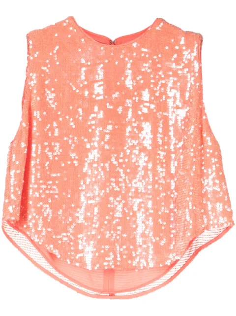 LAPOINTE sequin-embellished sleeveless top Orange R2232136OZBCORAL