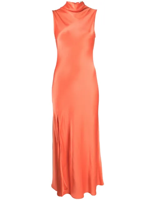 LAPOINTE draped satin maxi dress Brown R2233090OJA