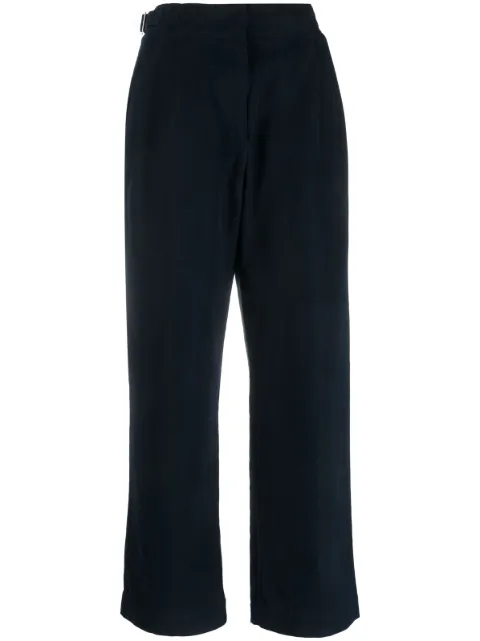 A.P.C. pleat-detail wide-leg cotton trousers Blue COGBJF08430