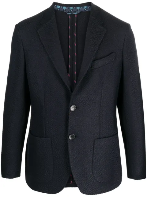 ETRO Tie-pattern jacquard blazer Blue 1G5560112