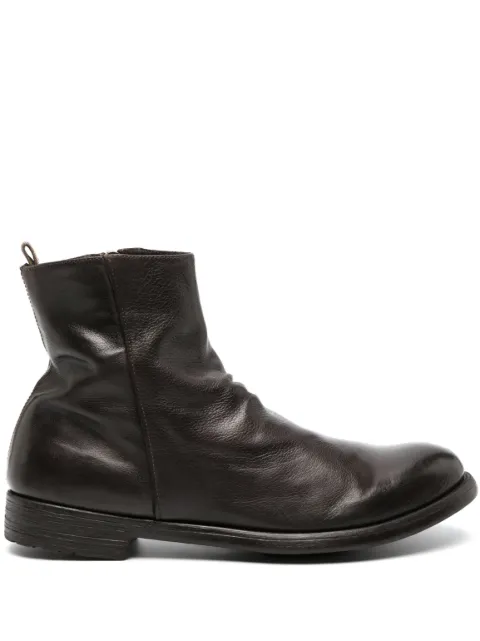 Officine Creative zip-up leather ankle boots Brown OCUHIVE010IGNIS