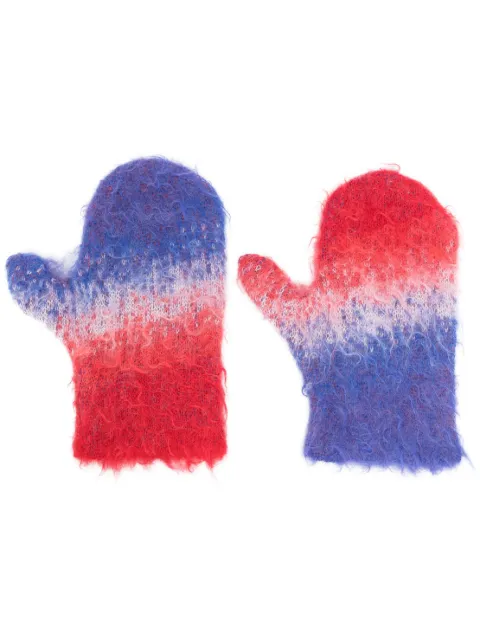 ERL ERL degradé-knit gloves Red ERL06K055