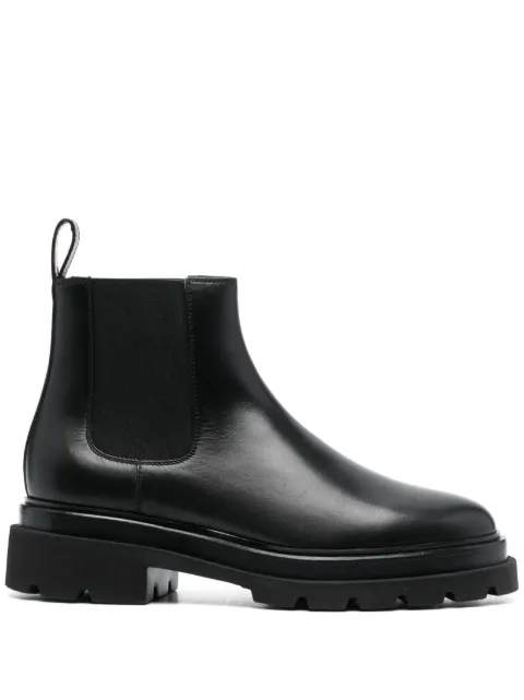 Santoni round-toe leather boots Black WTEI70597GOMBLGAN01