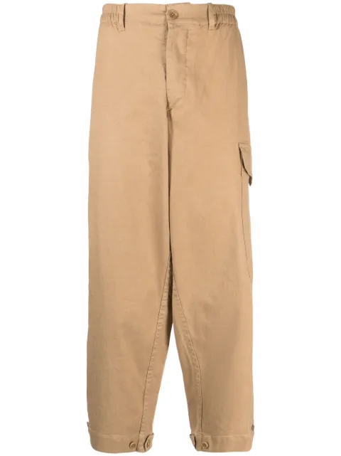 YMC elasticated-waist cropped trousers Brown P4VAI