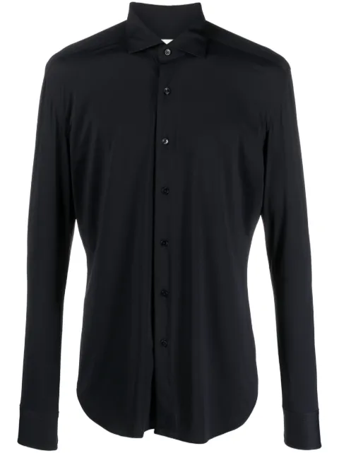 Xacus spread-collar long-sleeve shirt Blue ACT558ML11460