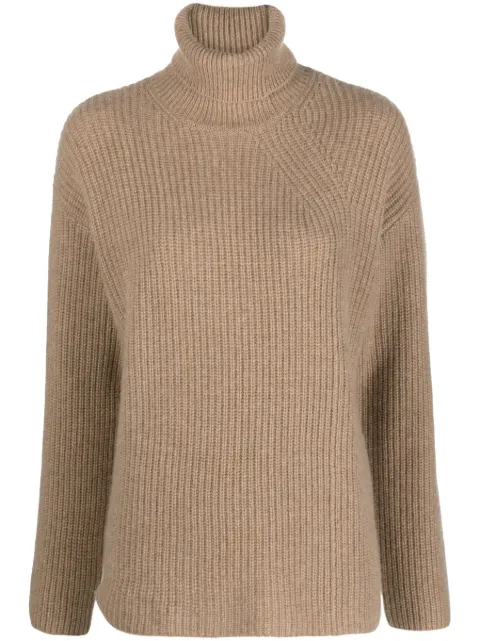 P.A.R.O.S.H. ribbed-knit cashmere rollneck jumper Brown D512902WANT