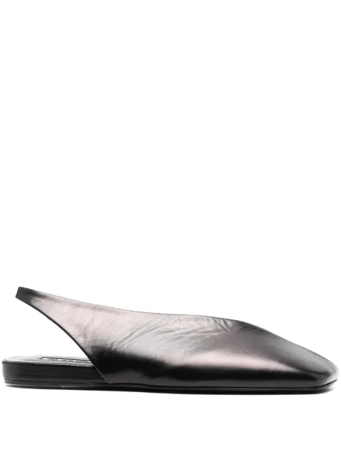 Jil Sander asymmetric-toe leather ballerina shoes Black J15WZ0013P4864