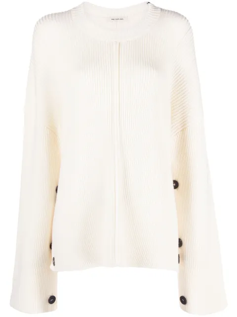 Peter Do ribbed-knit virgin wool-cashmere blend jumper Neutrals U723CASHYWV007