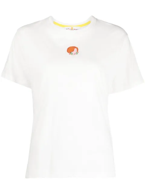 Mira Mikati logo-embroidered organic-cotton T-shirt White TEE004EJC23