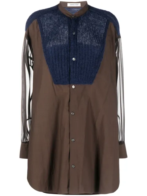 Undercover panelled poplin shirt Brown UP2C1403