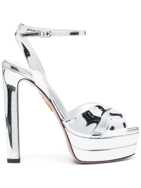 Aquazzura Divine Plateau 130mm platform sandals Silver DVEHIGB0SSYCCC